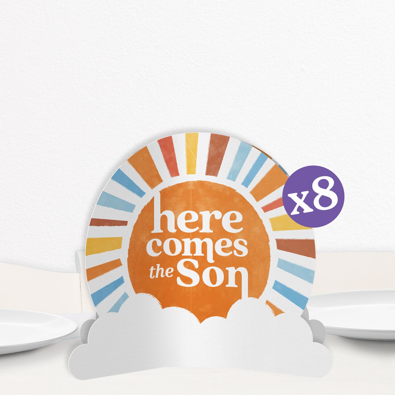 Big Dot of Happiness 3D Here Comes the Son Centerpiece Table Decorations, Freestanding Boy Boho Baby Shower Decor, Retro Party Centerpieces - 8 Count